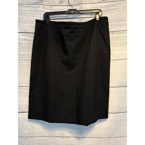Classic Black Knee-Length Pencil Skirt Size 16